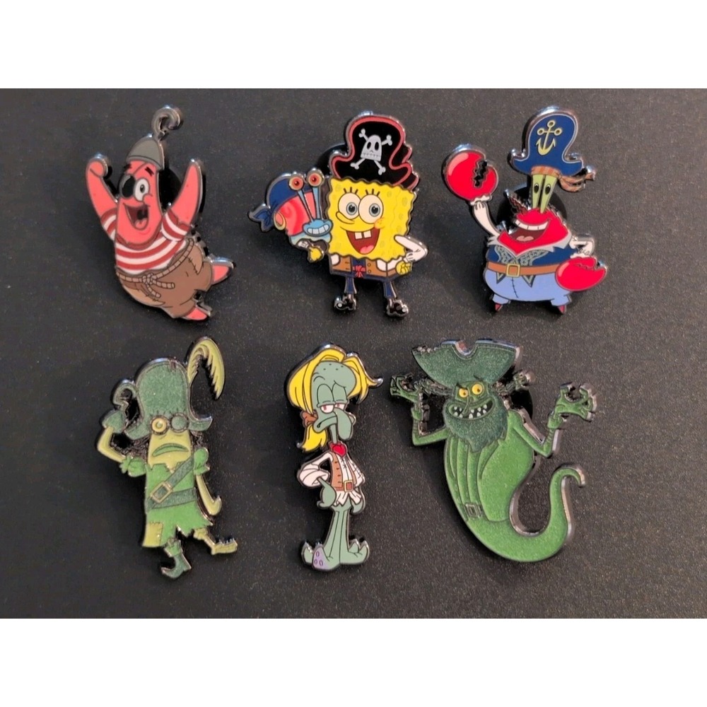 Nickelodeon Spongebob Pirates Mystery Pin Complete Set